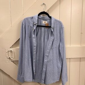 Marine layer button down light heather blue look